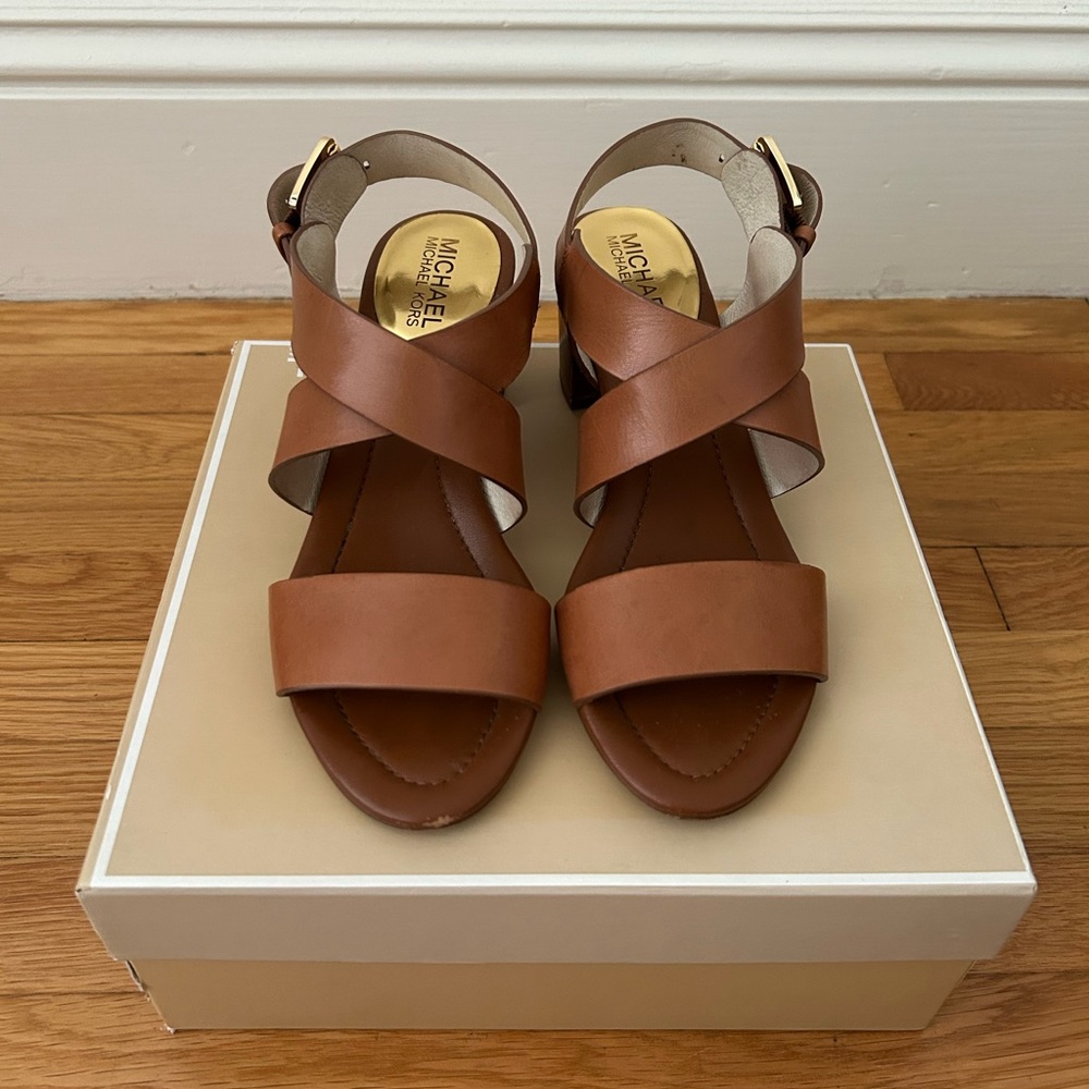 Michael Kors Women's Brown Leather Sandals